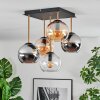 Koyoto Plafondlamp, Kogellampje Goud, Zwart, 5-lichts