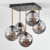 Gastor Plafondlamp, Kogellampje Goud, Zwart, 5-lichts