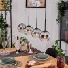 Koyoto Hanglamp, Kogellampje, Hanglamp Natuurlijke kleuren, Zwart, 4-lichts