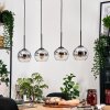 Koyoto Hanglamp, Kogellampje, Hanglamp Natuurlijke kleuren, Zwart, 4-lichts