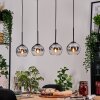 Koyoto Hanglamp, Kogellampje, Hanglamp Natuurlijke kleuren, Zwart, 4-lichts