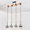 Koyoto Hanglamp, Kogellampje, Hanglamp Natuurlijke kleuren, Zwart, 4-lichts
