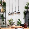 Koyoto Hanglamp, Kogellampje, Hanglamp Natuurlijke kleuren, Zwart, 4-lichts