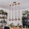 Koyoto Hanglamp, Kogellampje, Hanglamp Natuurlijke kleuren, Zwart, 4-lichts
