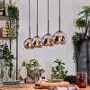 Koyoto Hanglamp, Kogellampje, Hanglamp Natuurlijke kleuren, Zwart, 4-lichts