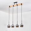 Koyoto Hanglamp, Kogellampje, Hanglamp Natuurlijke kleuren, Zwart, 4-lichts