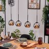 Koyoto Hanglamp, Kogellampje, Hanglamp Natuurlijke kleuren, Zwart, 4-lichts