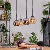 Koyoto Hanglamp, Kogellampje, Hanglamp Natuurlijke kleuren, Zwart, 4-lichts