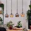 Koyoto Hanglamp, Kogellampje, Hanglamp Natuurlijke kleuren, Zwart, 4-lichts