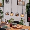 Koyoto Hanglamp, Kogellampje, Hanglamp Natuurlijke kleuren, Zwart, 4-lichts