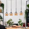 Koyoto Hanglamp, Kogellampje, Hanglamp Natuurlijke kleuren, Zwart, 4-lichts