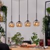 Koyoto Hanglamp, Kogellampje, Hanglamp Natuurlijke kleuren, Zwart, 4-lichts