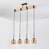 Koyoto Hanglamp, Kogellampje, Hanglamp Natuurlijke kleuren, Zwart, 4-lichts