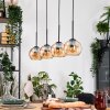 Koyoto Hanglamp, Kogellampje, Hanglamp Natuurlijke kleuren, Zwart, 4-lichts