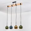 Koyoto Hanglamp, Kogellampje, Hanglamp Natuurlijke kleuren, Zwart, 4-lichts