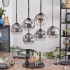 Koyoto Hanglamp, Kogellampje, Hanglamp Duidelijk, Rookkleurig, 6-lichts