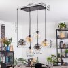 Ripoll Hanglamp, Kogellampje, Hanglamp Amber, Duidelijk, Rookkleurig, 6-lichts