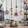 Ripoll Hanglamp, Kogellampje, Hanglamp Amber, Duidelijk, Rookkleurig, 6-lichts