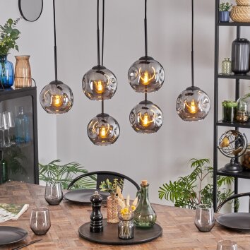 Ripoll Hanglamp, Kogellampje, Hanglamp Rookkleurig, 6-lichts