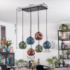 Ripoll Hanglamp, Kogellampje, Hanglamp Blauw, Groen, Koperkleurig, 6-lichts