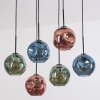 Ripoll Hanglamp, Kogellampje, Hanglamp Blauw, Groen, Koperkleurig, 6-lichts