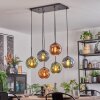 Ripoll Hanglamp, Kogellampje, Hanglamp Blauw, Groen, Koperkleurig, 6-lichts