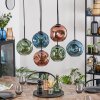 Ripoll Hanglamp, Kogellampje, Hanglamp Blauw, Groen, Koperkleurig, 6-lichts