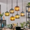 Koyoto Hanglamp, Kogellampje, Hanglamp Blauw, Goud, Groen, Koperkleurig, 6-lichts