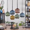 Koyoto Hanglamp, Kogellampje, Hanglamp Blauw, Goud, Groen, Koperkleurig, 6-lichts