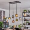 Koyoto Hanglamp, Kogellampje, Hanglamp Blauw, Goud, Groen, Koperkleurig, 6-lichts