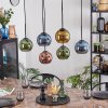 Koyoto Hanglamp, Kogellampje, Hanglamp Blauw, Goud, Groen, Koperkleurig, 6-lichts