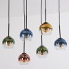Koyoto Hanglamp, Kogellampje, Hanglamp Blauw, Goud, Groen, Duidelijk, Koperkleurig, 6-lichts