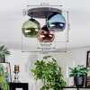 Koyoto Plafondlamp, Kogellampje 30 cm Blauw, Groen, Koperkleurig, 3-lichts