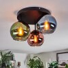 Koyoto Plafondlamp, Kogellampje 30 cm Blauw, Groen, Koperkleurig, 3-lichts