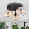 Koyoto Plafondlamp, Kogellampje 30 cm Amber, Duidelijk, 3-lichts