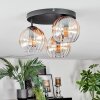 Koyoto Plafondlamp, Kogellampje 30 cm Amber, Duidelijk, 3-lichts