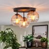 Koyoto Plafondlamp, Kogellampje 30 cm Amber, Duidelijk, 3-lichts