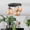 Koyoto Plafondlamp, Kogellampje 30 cm Amber, 3-lichts