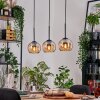 Koyoto Hanglamp, Kogellampje, Hanglamp Natuurlijke kleuren, Zwart, 3-lichts