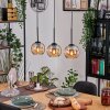 Koyoto Hanglamp, Kogellampje, Hanglamp Natuurlijke kleuren, Zwart, 3-lichts