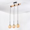 Basto Hanglamp, Hanglamp Natuurlijke kleuren, Zwart, 3-lichts