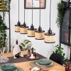 Ramila Hanglamp, Hanglamp Natuurlijke kleuren, Zwart, 5-lichts
