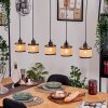 Ramila Hanglamp, Hanglamp Natuurlijke kleuren, Zwart, 5-lichts