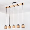 Barcos Hanglamp, Hanglamp Natuurlijke kleuren, Zwart, 5-lichts