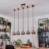 Koyoto Hanglamp, Kogellampje, Hanglamp Natuurlijke kleuren, Zwart, 5-lichts