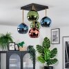 Koyoto Plafondlamp, Kogellampje Goud, Zwart, 5-lichts