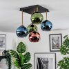 Koyoto Plafondlamp, Kogellampje Goud, Zwart, 5-lichts