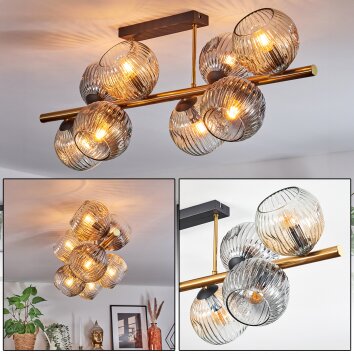 Ripoll Plafondlamp, Kogellampje Goud, Zwart, 8-lichts