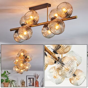 Ripoll Plafondlamp, Kogellampje Goud, Zwart, 8-lichts