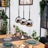 Koyoto Hanglamp, Kogellampje, Hanglamp Natuurlijke kleuren, Zwart, 3-lichts